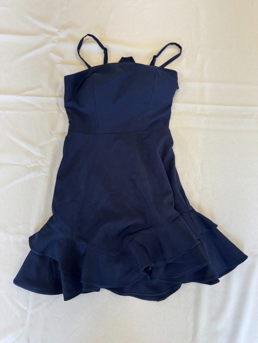 Dear Moon Navy Blue Party Ruffle Mini Dress Size 3